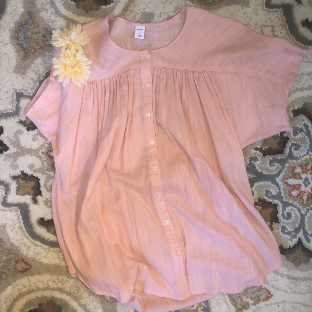 Button front short sleeve shirt